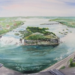 “View from the Skylon Tower”, Bev Morgan, 13 in x 17 in, Watercolour, #1048, $200