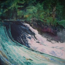 “Elora Dam”, Bev Morgan, Watercolour on canvas grounds, 24 in x 24 in, #1052, $300