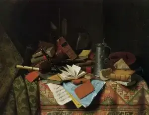 A Study Table by William Hartnett